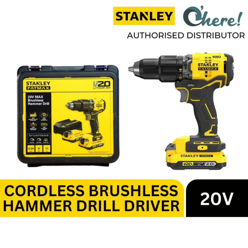 Stanley 20V 13mm Brushless Cordless Hammer Drill SBD715D2K-B1