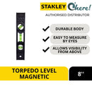 Stanley Magnetic Torpedo Level 8in
