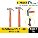 Stanley Wood Handle Nail Hammer Hexagonal 16/20 Oz
