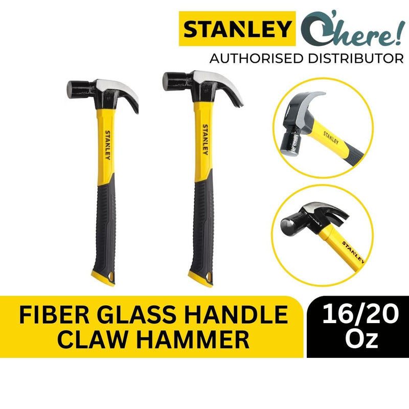 Stanley Fiberglass Handle Claw Hammer 16/20 Oz