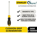 Stanley Cushion Grip Slotted Screwdriver 3MM x 100MM