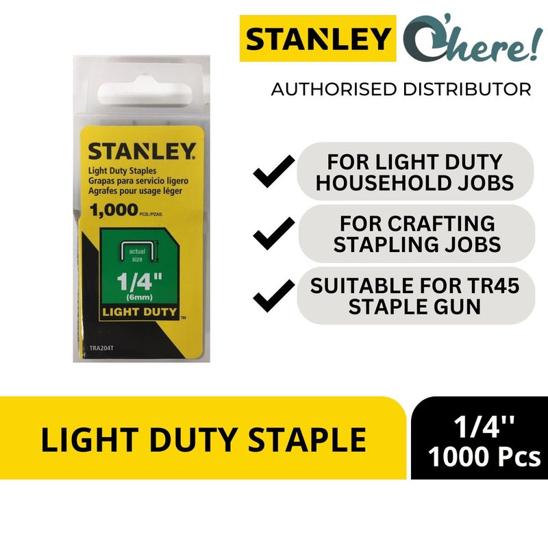 Stanley Light Duty Staples 6MM, 8MM, 10MM