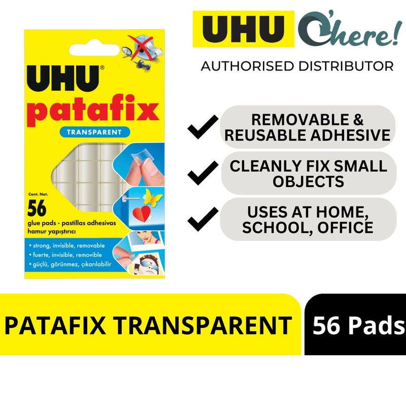 UHU Patafix Invisible Transparent Adhesive Pads (56 Pads)