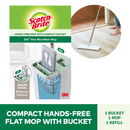 3M Scotch Brite Compact Hands-Free Flat Mop with Bucket