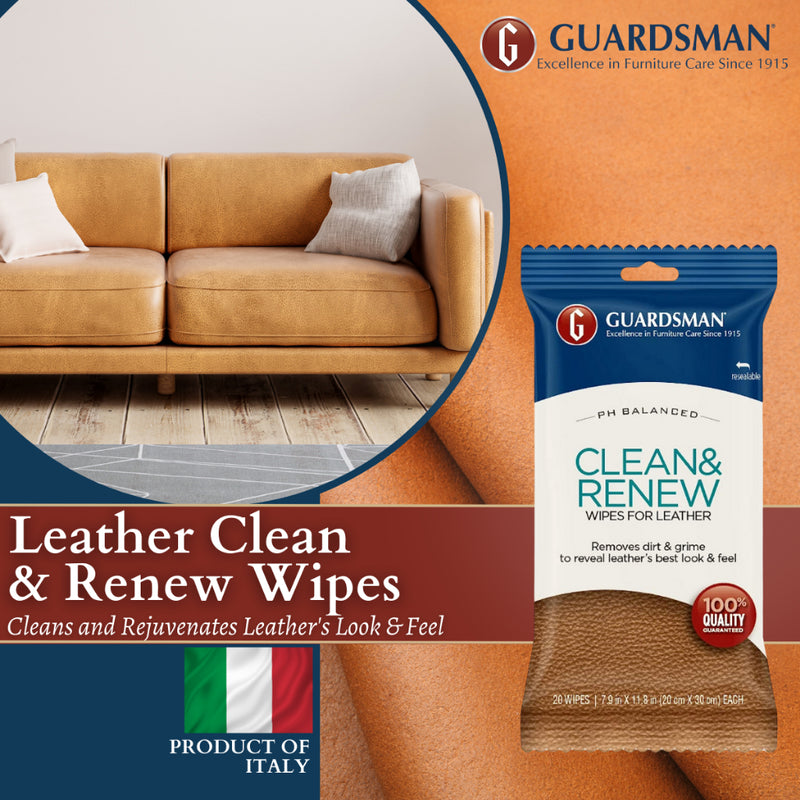 Leather Clean & Renew Wipes 20 Wipes