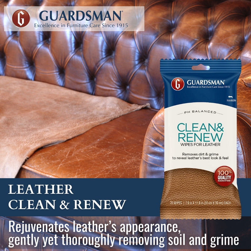 Leather Clean & Renew Wipes 20 Wipes