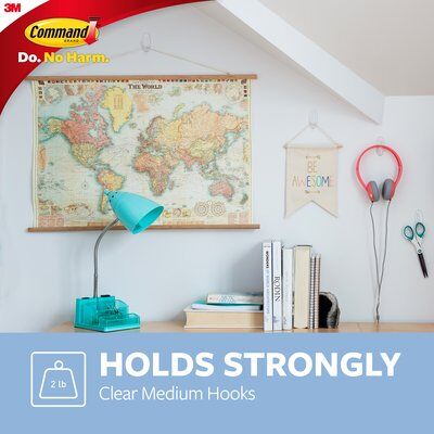 3M Command Medium Clear Hooks with Clear Strips 900 gm