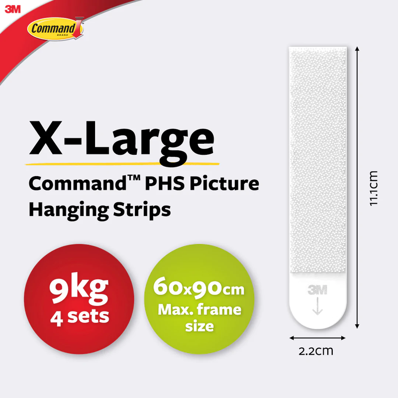 3M Command X-Large Picture Hanging Strips Value Pack (8 Sets) White