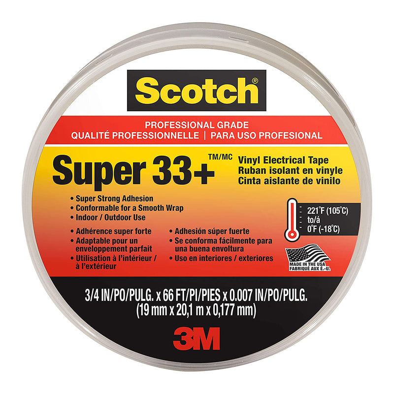 3M Scotch Super 33+ Vinyl Electrical Tape 3/4'' X 66'