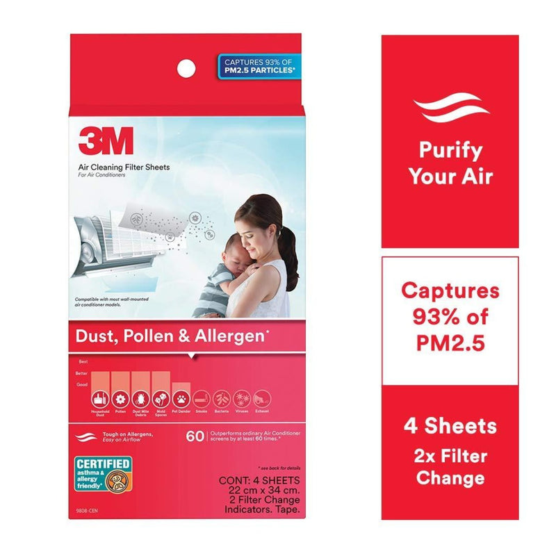 3M Filtrete Dust Pollen Allergen Aircon Filter Red 22 X34 cm