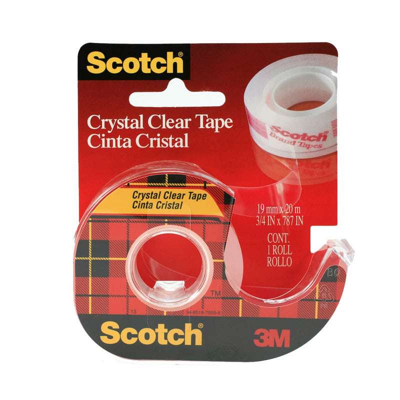 3M Scotch Crystal Clear Tape with Dispenser 19 mm X 20 Meter