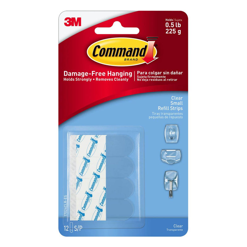 3M Command Clear Small Refill Strips/12 Strips