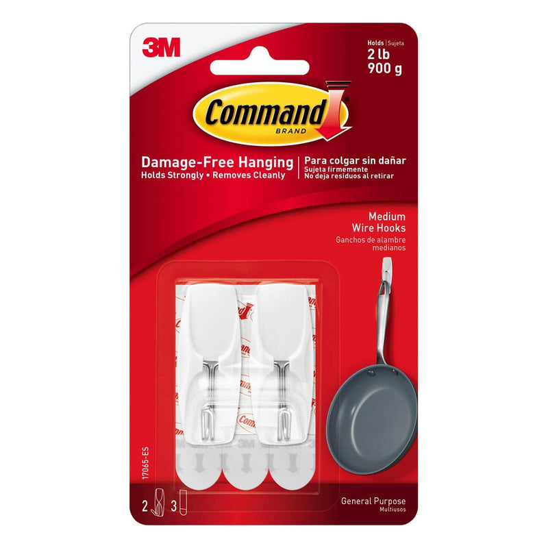 Command Wire Hooks, Small, White, 3-Hooks (17067ES)