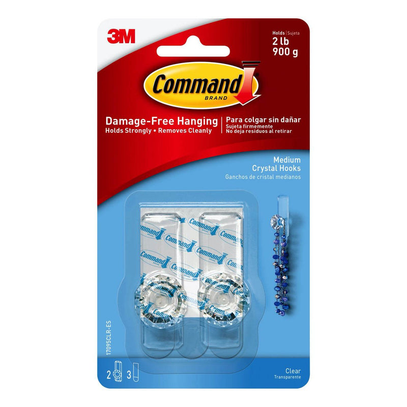 Command Clear Hooks, Medium, 6 Hooks, 12 Strips/Pack 