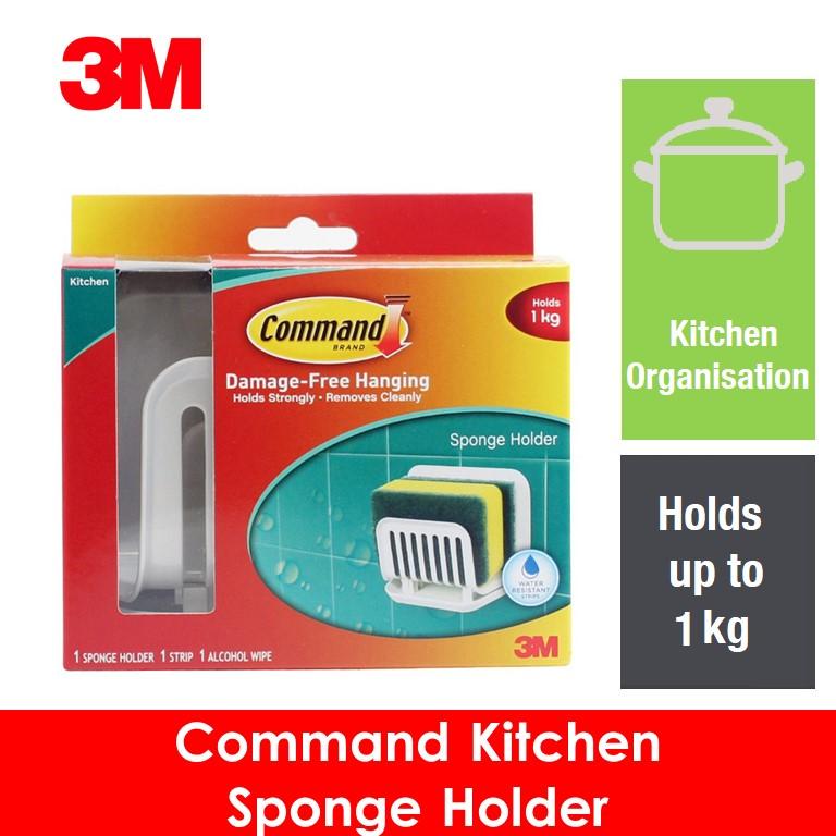 3M Command Sponge Holder 1 Strip/1 Alcohol Wipe/1 Kg