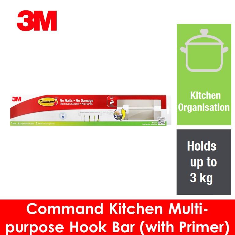 3M Command Kitchen Multi-Purpose Hook Bar (With Primer)