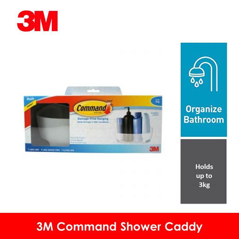 3M Command Shower Caddy 4 Large Strips/1 Alcohol Wipe/3 Kg