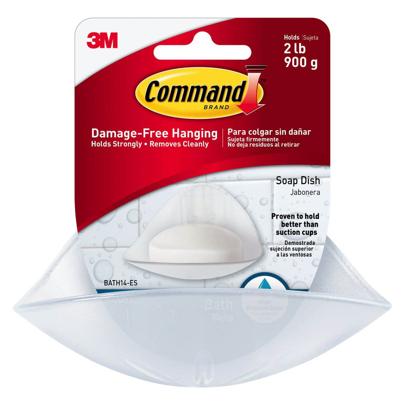 3M Command Soap Dish 2 Mounting Bases/2 Medium Strips/1.3 Kg