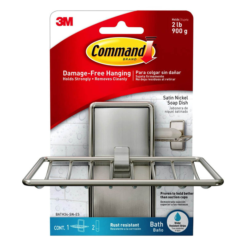 3M Command Satin Nickel Soap Dish Holds 900g