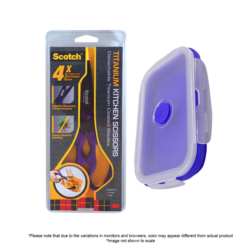 3M Scotch Titanium Detachable Kitchen Purple Value Pack