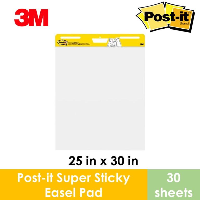 3M Post-it Easel Pad White 25" X 30.5", 2 Pads, 30 Sheets/Pad