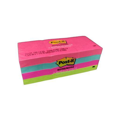 3M Post-it 1.5" X 2" Cape Town Collection Notes 12 Pads/Pack