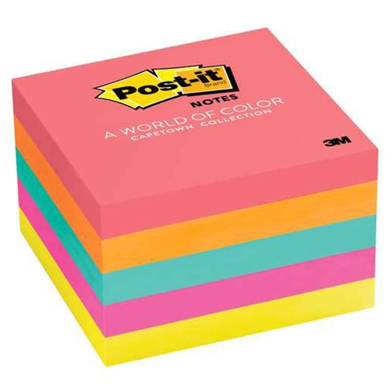 3M Post-it 3" X 3" Cape Town Collection Notes 5 Pads/Pack 24 Packs