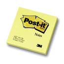 3M Post-it 3" X 3" Canary Yellow Notes 100 Sheets/Pad