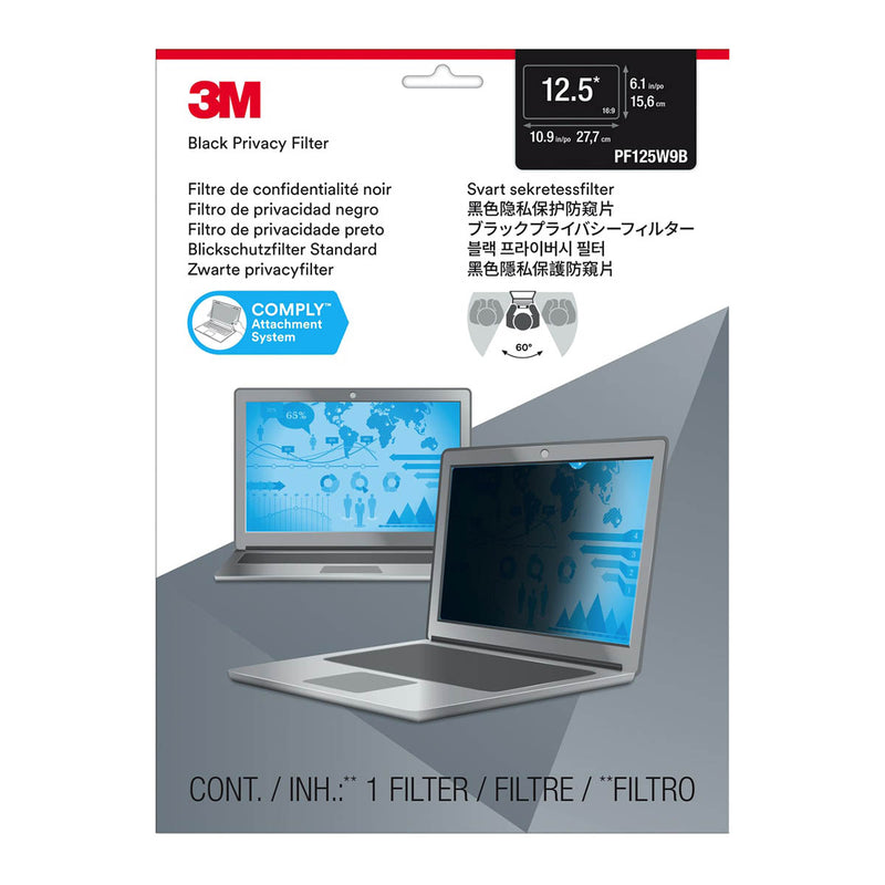 3M Privacy Filter for 12.5" Widescreen Laptop with Comply Attachment System