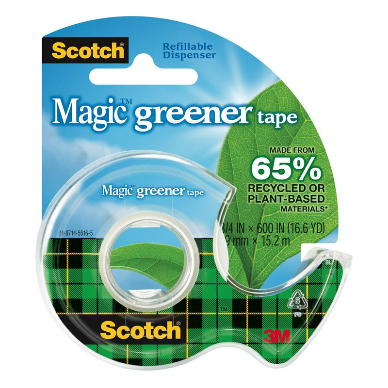 3M Scotch Magic Greener Tape Refillable Dispenser 3/4'' X 600''