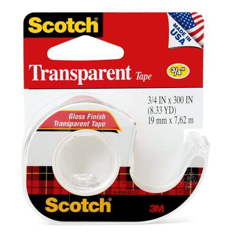 3M Scotch Transparent Tape 3/4'' X 300''