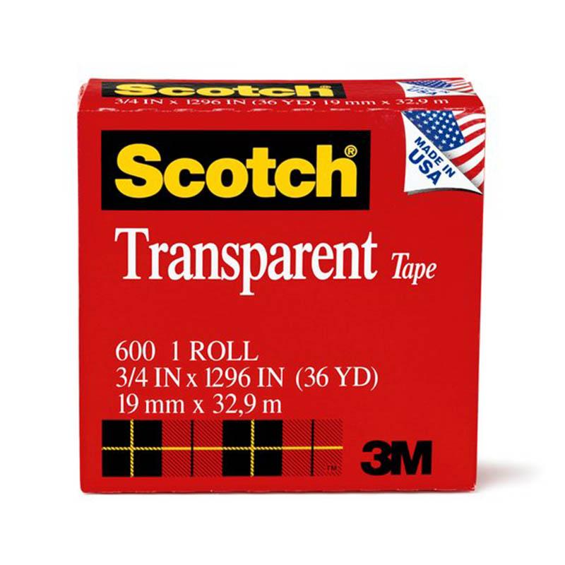 3M Scotch Premium Transparent Tape 3/4'' X 36 Yd