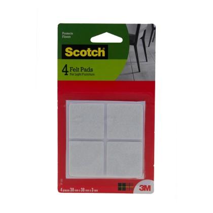 3M Scotch Felt Pad Square 4 Pcs 38 mm X 38 mm