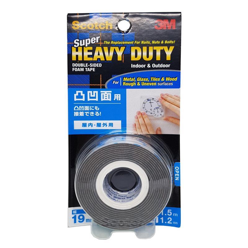 3M Scotch Super Heavy Duty Tape for Metal, Glass, Tiles, Wood - Rough & Uneven Surfaces Grey 19 mm X 1.5 Meter