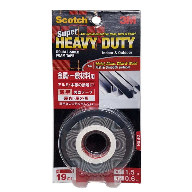 3M Scotch Super Heavy Duty Tape for Metal, Glass, Tiles & Woods, Flat & Smooth Surfaces 12 mm X 1.5 Meter