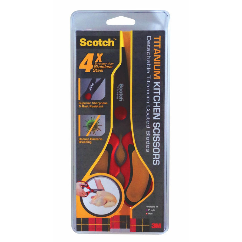 3M Scotch Titanium Detachable Kitchen Scissors Red