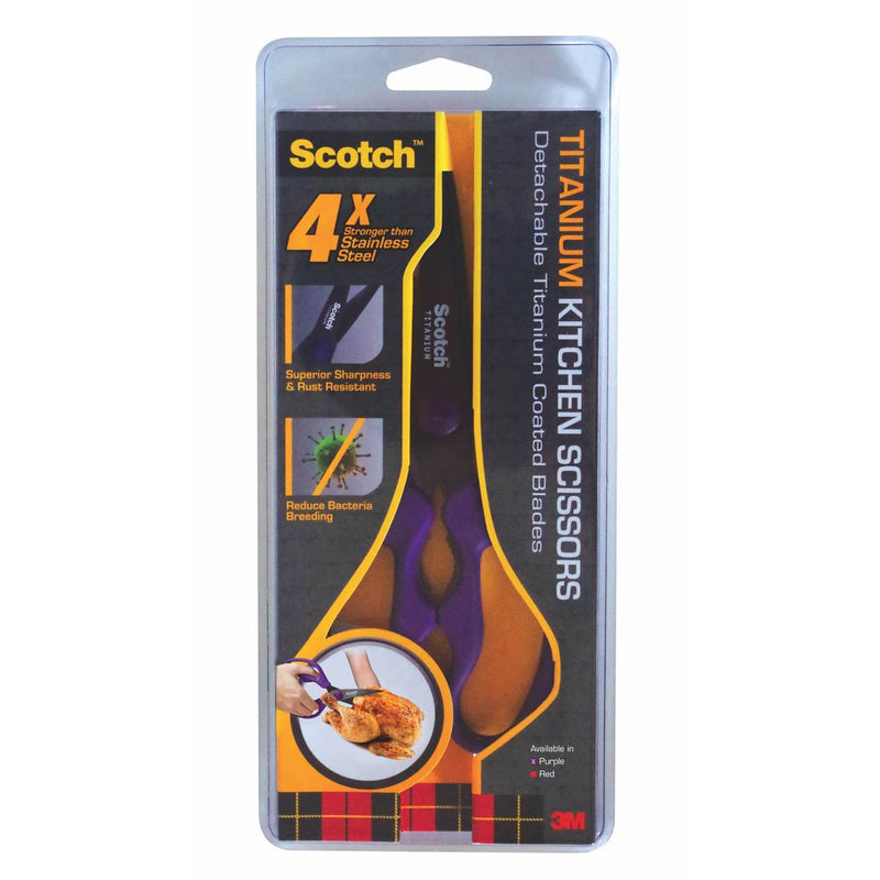 3M Scotch Titanium Detachable Kitchen Scissors Purple