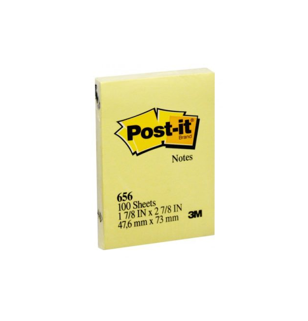 3M Post-it 3" X 2" Canary Yellow Notes 100 Sheets/Pad
