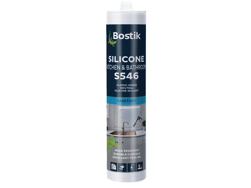 Bostik S546 Anti Fungus Bathroom and Kitchen Clear Silicone Sealant
