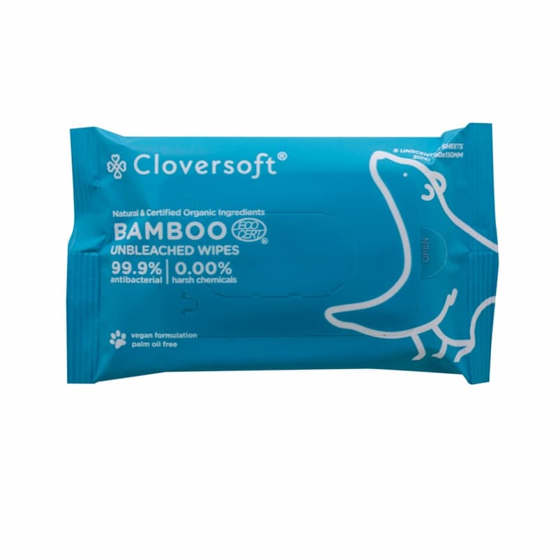 Cloversoft Unbleached Bamboo AB Organic Petite Wipes 8 Sheets