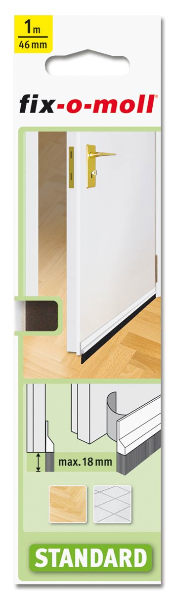 Fix-O-Moll Door Mounted Weather Strip with Brush - Brown