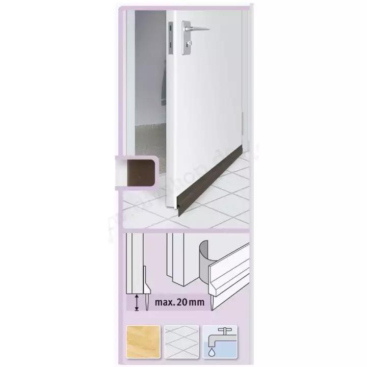 Fix-O-Moll Door Mounted Weather Strip with Plastic Lip - White