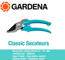 Gardena Classic Secateur (Max Cutting Diameter: 18 mm | Cutting Type: Bypass )