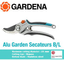 Gardena Alu Garden Secateurs B/L (Max Cutting Diameter: 25 mm | Cutting Type: Bypass )