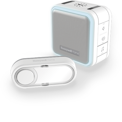 Honeywell Wireless Portable Doorbell with Halo Light, Sleep Mode & Push Button-White