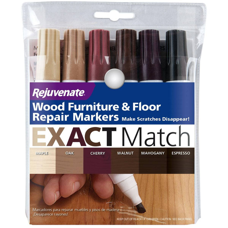 Rejuvenate Wood Repair Markers for Furniture & Floors - 6 Pk