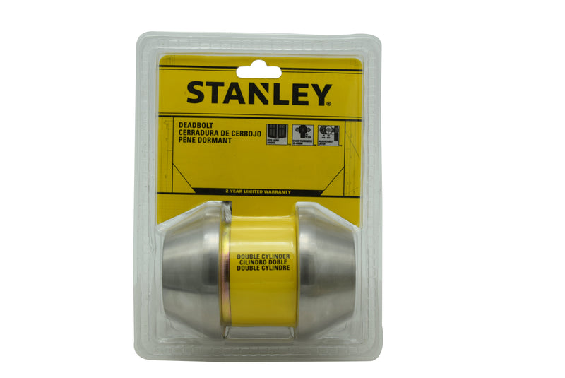 Stanley Deadbolt Double Cylinder Backset 60/70mm (Satin Stainless Steel/ Antique Brass finishing)