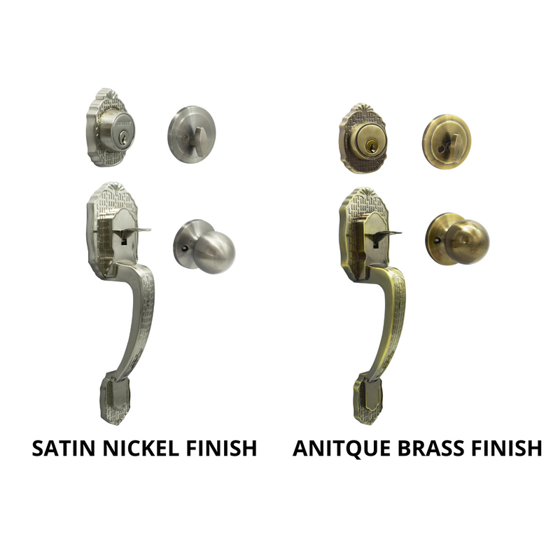 Seattle Entrance Handleset Single Cylinder Backset 60/70mm (Satin Nickel/ Antique Brass finishing)