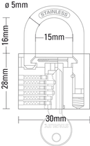 Stanley Solid Brass Standard Shackle Chrome Coated Padlock 30mm/ 40mm/ 50mm