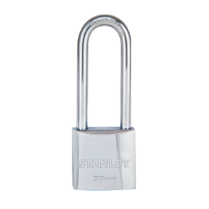 Stanley Solid Brass Long Shackle Chrome Coated Padlock 30mm/ 40mm/ 50mm